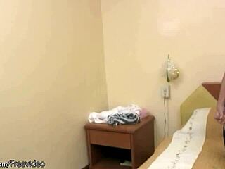 Feminine ladyboy teases puffy nipples while jerking shecock