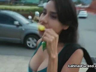 Group session with busty Latina beauty in hot porn audition