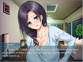 In this hentai anime, my step mother and sister soak huge tits in wet t-shirts for a wild game.