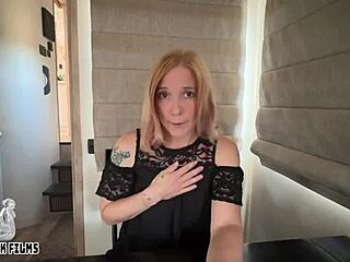 Stepmom and Nicole's dirty talk during missionary position