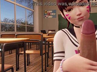 3D hentai school detention scene