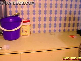 Big black cock in homemade kitchen and bathroom hardcore