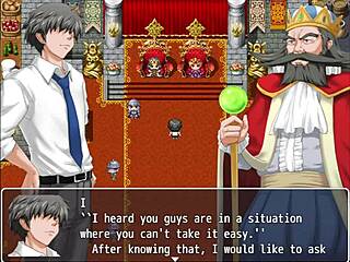 Blonde elf with big tits masturbates monster cock in fantasy world for king