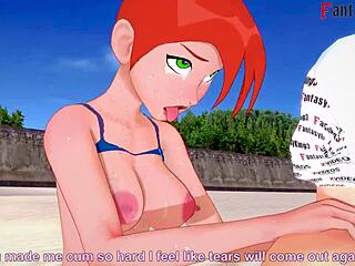 Gwen's beachside bikini adventure in Tennyson hentai series