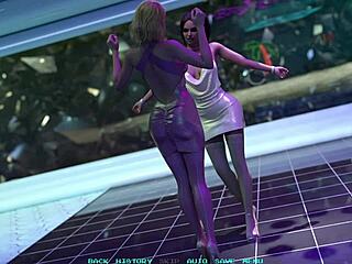 3D adult film with an alien and a busty gym girl in a threesome
