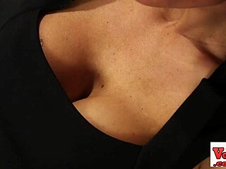 British femdom beauty watches as her submissive masturbates