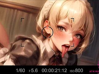 cute blond maid gets boss cum pov