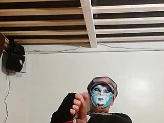 Ladyboy tries riding dildo for first time solo