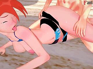 Gwen's beachside bikini adventure in Tennyson hentai series
