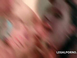 Russian girl endures double anal fisting.