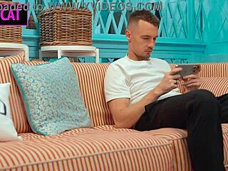 busty maids first day rimming ball sucking unexpected doggy and missionary sex with cum on ass