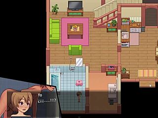 Feeling aroused as instructor gives blowjob in hentai game's countryside bathroom, admiring fairy's big ass