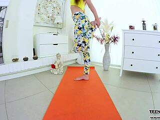 Sensual Teen 18+ Tight Pussy Dildo Fuck After Yoga