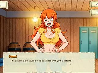 3D animated teen Nami undresses for gold in parody hentai