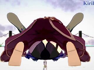 Amber and Fischl in Wild Genshin Impact Hentai Action!