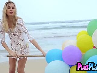 Perfect ass blonde milf Francy Torino strips naked outdoors