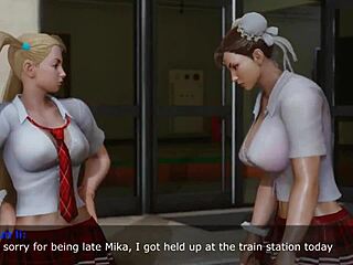 chun-li schoolgirl gets wild with monster cock action