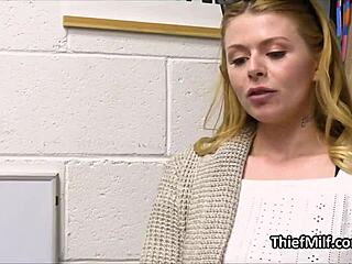 Big-boobed housewife gets naughty with mall security guard