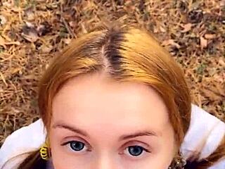 public blowjob and cum play from horny teen 18+ in pov style 😜