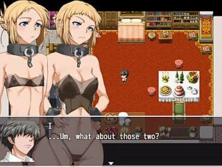 Blonde elf with big tits masturbates monster cock in fantasy world for king