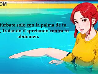 Sensual anime joints and pool time with footjob and ASMR
