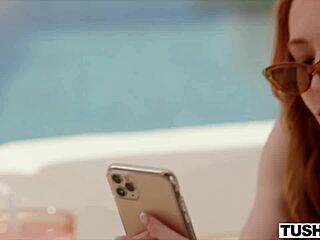 Redhead Madi Collins gets her tiny ass stretched out