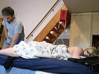 Stepson dominated by sexy mother in law in footjob video