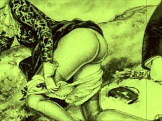 Vintage Erotic Drawings in Retro Anime Style