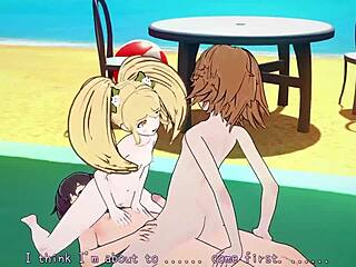 Chihiro Fujisaki and Hiyoko Saionji bang wild on beach!