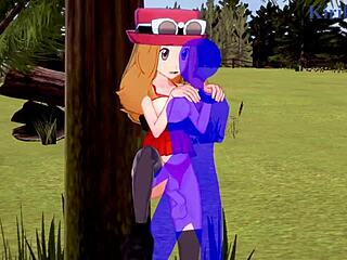 I love watching Serena and Bea Saito's intense creampie with the old man in Pokemon hentai
