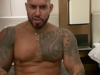 tattooed viktor rom teases with his huge cock for neighbors and boss