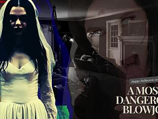 Amateur wifebucket's Halloween blowjob adventure