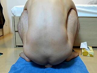 Gay masturbation scene with a happy ending