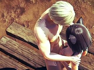 Hentai Uncensored 3D Kitty Boobjob with Creampie Action