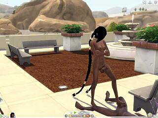 Futa x3 in hot action in The Sims 4