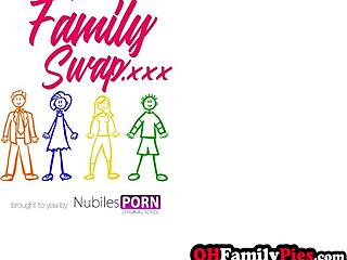 Wow, Megan Marx swallows huge cock in wild foursome with stepmom Nickey Huntsman!