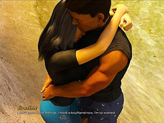 Big tits and big cock in a missionary fuck scene