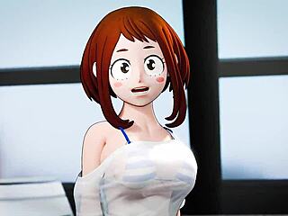 My Hero Academia's Ochaco Uraraka in a recruitment drive in this animated porn