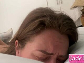 Beautiful wife with blonde hair has deep throat and big cock sex with amateur husband