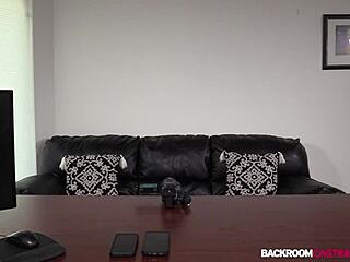 Petite 18-Year-Old Blonde Peyton Gets Toyed, Handjob, and Creampied in Backroom Casting Session
