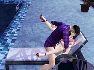 Emotional moments in The Sims 4 JV animation featuring cartoon characters