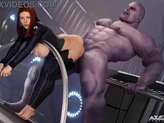 Black Widow Natasha's hot secret life in 3D animation