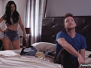 jasmine jae noticed that her stepson is obssessed with big tits so she seduces him and had an indulging afternoon sex delight with him