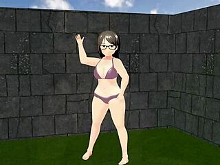 plump asian girl plays tennis in kyo animation with big tits