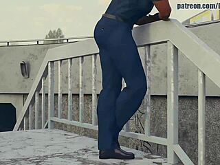 girlfriend bangs officer while boyfriend watches in shocking creampie scene at the office