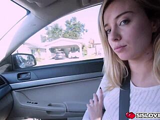 Haley Reed Sucks Cock In The Car