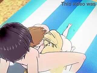 Chihiro Fujisaki and Hiyoko Saionji bang wild on beach!