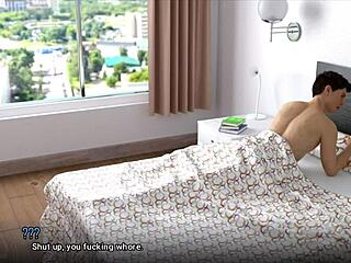 Brunette with Big Tits in Wild 3D Cartoon Action