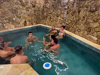 Steamy motel party with friends yields hot footage