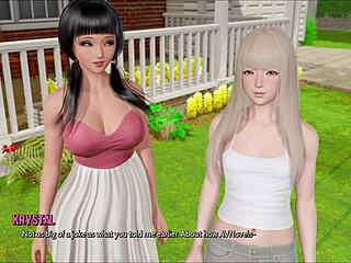 Beautiful women with great assets play a 3D game of pleasure